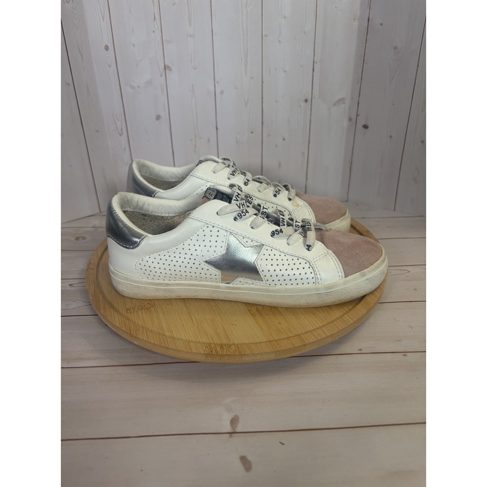 Havana Gadol Vintage Sneakers White Blush Leather, Size 6